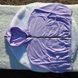 Purple Lavender Hooded Polar Fleece Zip-Up Jacket Hoodie NoBoundaries XL Juniors